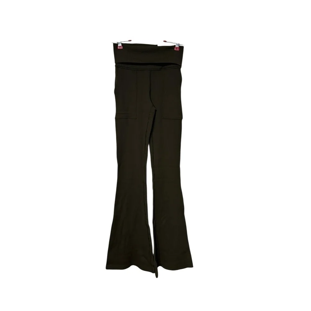 Aerie Offline Women's‎ Leggings Foldover Low Rise Flared Leg Green Small NWT